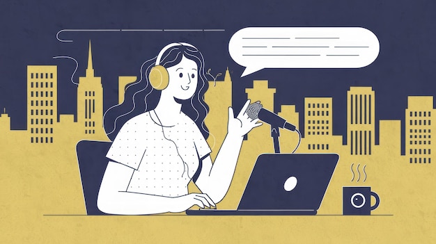 Podcast-Moderator in der Stadt
