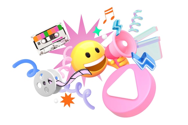 Podcast-Png-Collage-Remix mit durchsichtigem Hintergrund