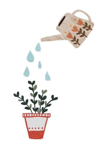 Pode regar a planta png adesivo de hobby fundo transparente