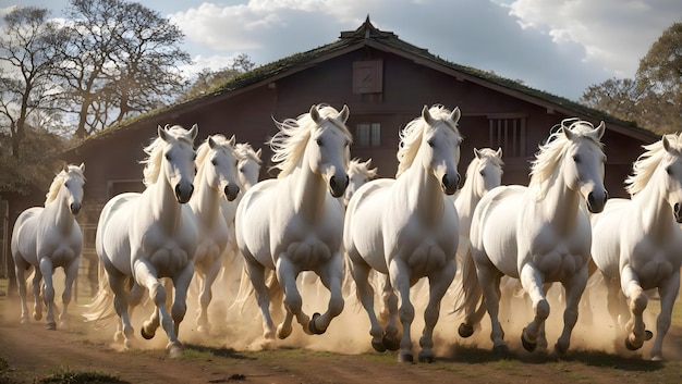 El poder del caballo blanco estalla desde el establo