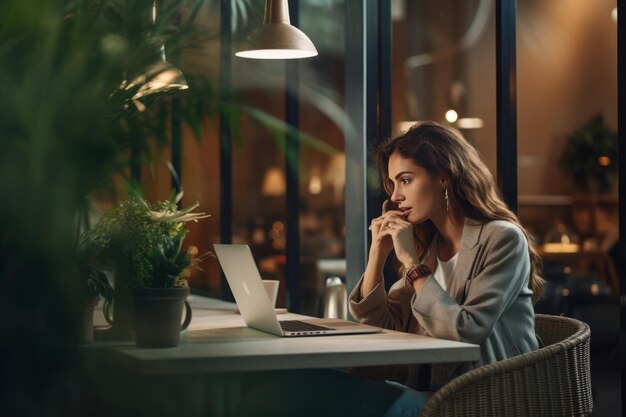 Foto el poder de la conectividad una tienda web atractiva mujer comerciante asegurando confirmaciones de pedidos con