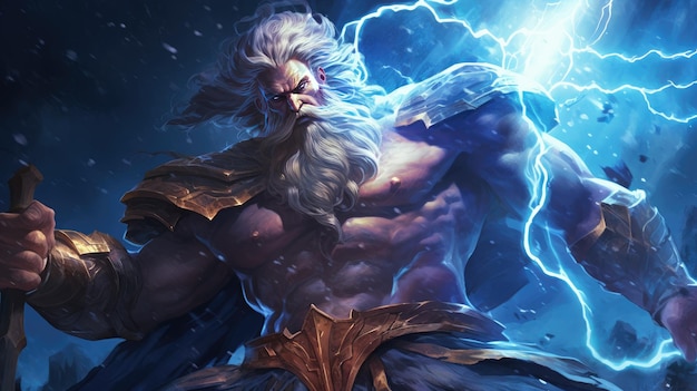 Poder divino desatado Zeus Rey de dioses en gloria atronadora