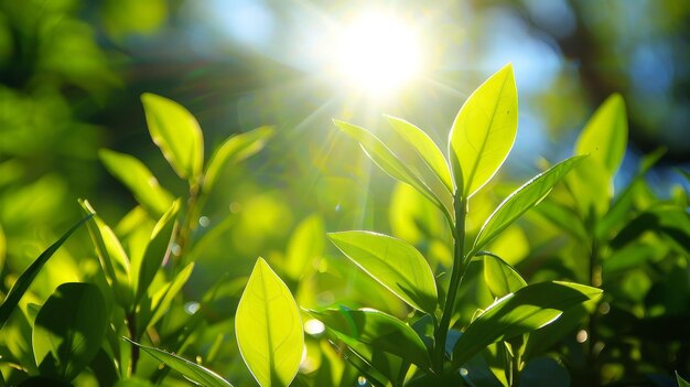 Foto el poder de la fotosíntesis la luz solar en la vida