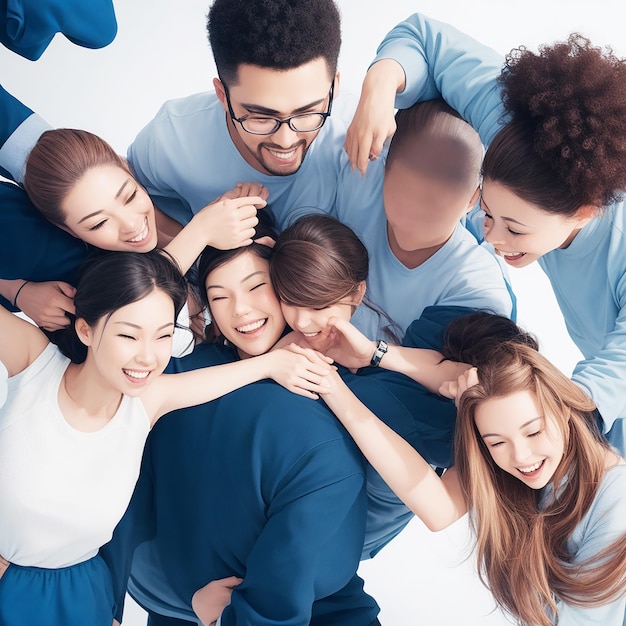 Foto el poder del trabajo en equipo alcanzar metas juntos