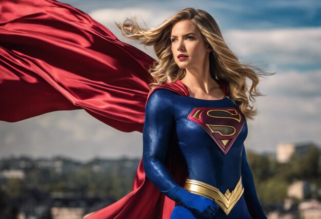 Foto la poderosa defensora supergirl de dc la valiente heroína de krypton