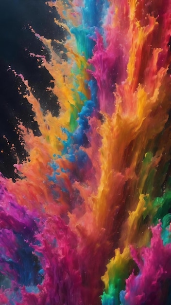 Poderosa explosión de colorido arco iris generador de agua ai