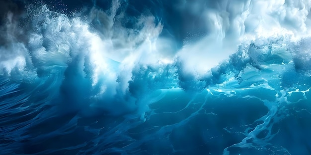 Poderosa ola del océano Un símbolo de la naturaleza39s Fuerza para viajar e inspiración Concepto de viaje Naturaleza Olas del océano Inspiración Fuerza