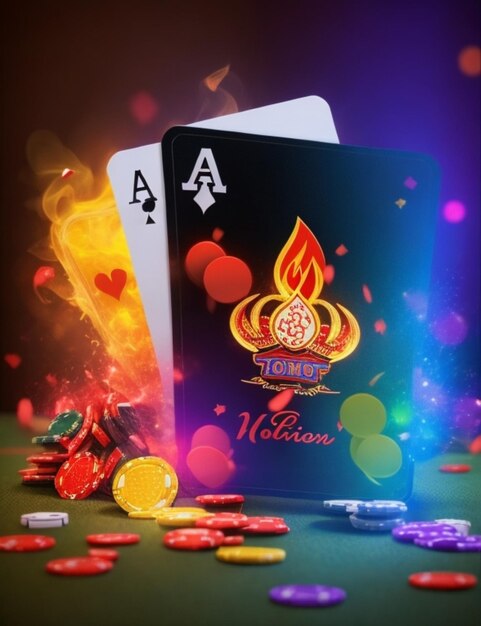Foto poderoso jogo de cartas de pôquer vibrante hd