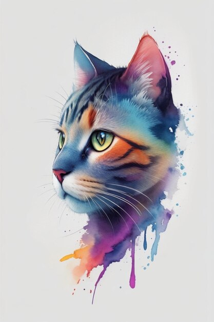 Foto el poderoso logotipo de la cara de gato