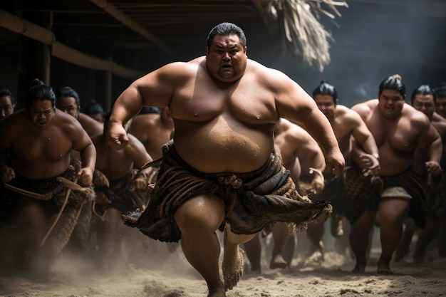 Los poderosos luchadores de sumo de Japón se enfrentaron en un combate épico.