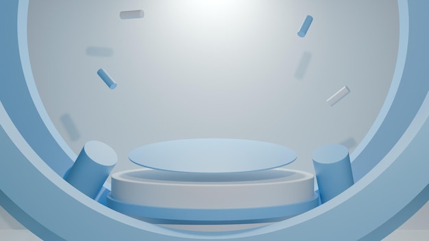El podio 3D minimalista azul