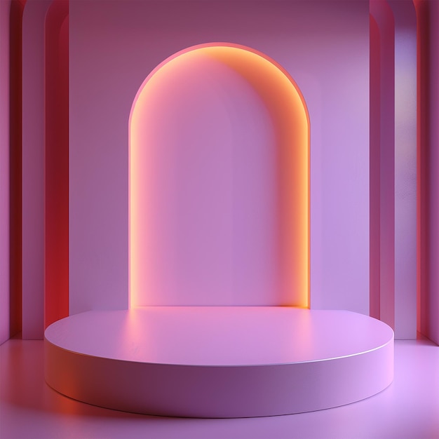 Podio 3D minimalista en forma cilíndrica