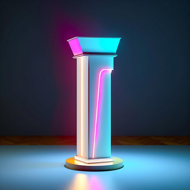 pódio 3d neon