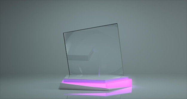 Podio 3d realista con fondo claro para la presentación del producto.