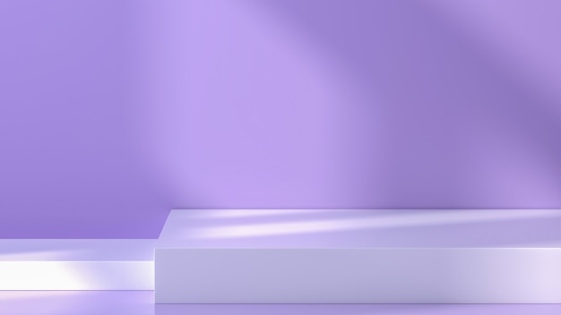 Pódio abstrato Composição de cores pastel Fundo roxo do pódio pastel