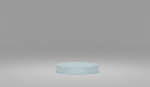 podio azul minimalista con fondo gris elemento de diseño de representación de ilustración 3d para producto