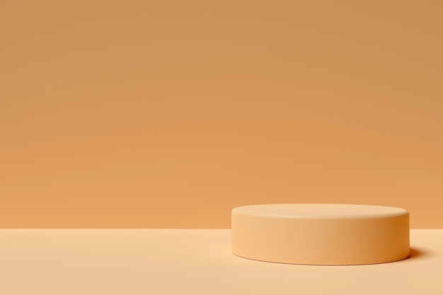 podio beige en diseño de render 3d