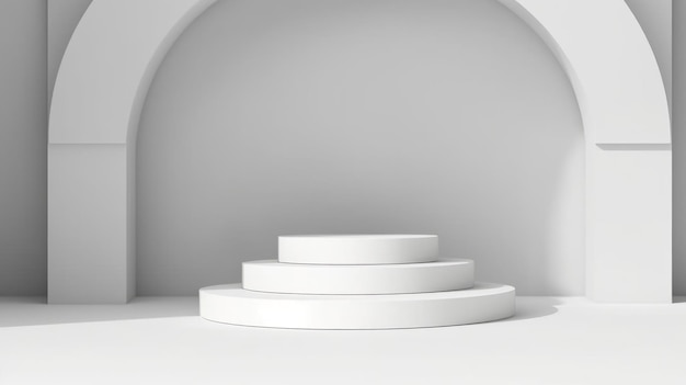 Podio blanco de fondo abstracto 3d para producto Generativo ai