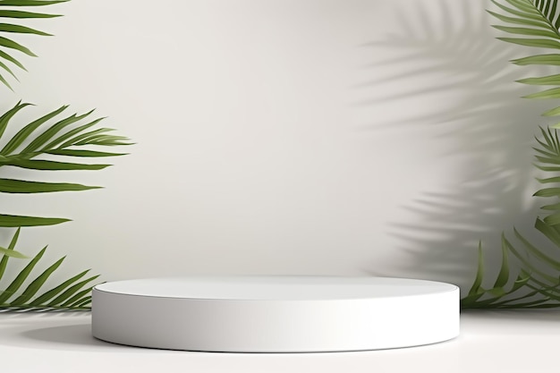 podio blanco mínimo para presentación de productos cosméticos pedestal o fondo de plataforma 3d