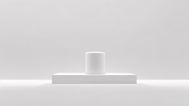 Podio blanco sobre un fondo blanco concepto mínimo de renderizado 3d