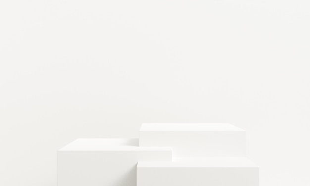Pódio branco minimalista de fundo de plataforma de palco de exibição de produto branco