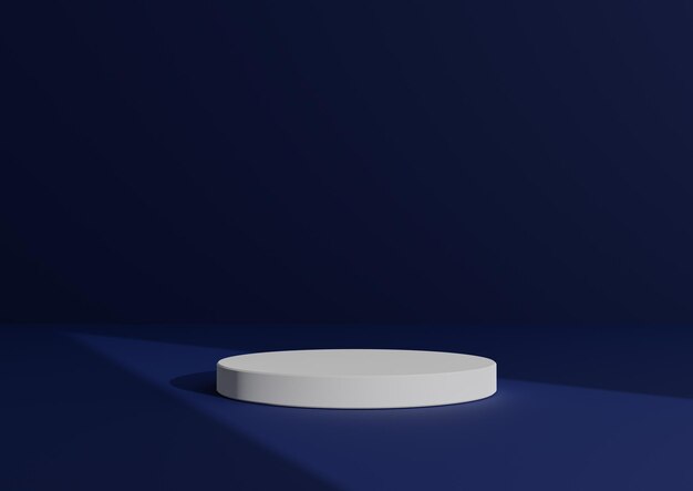 Podio de cilindro de composición 3D mínimo o soporte sobre fondo de sombra abstracto para exhibición de productos