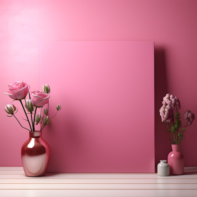 podio en composición rosa abstracta para el producto