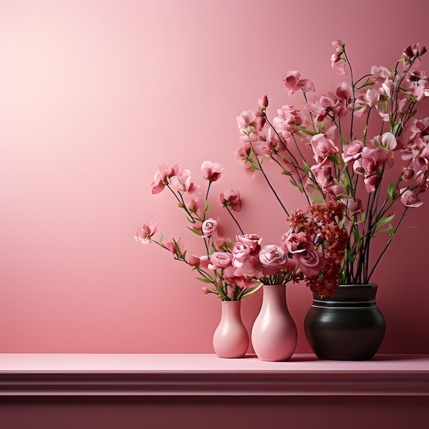 podio en composición rosa abstracta para el producto