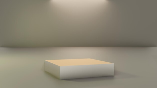pódio de caixa branca em uma caixa