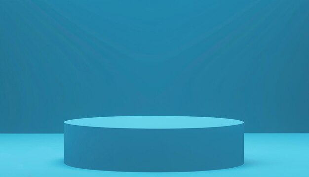 Pódio de cilindro branco vetorial na sala com faixa azul no fundo plataforma geométrica vetorial