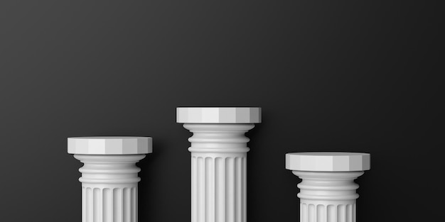 Foto pódio de colunas de mármore de renderização 3d