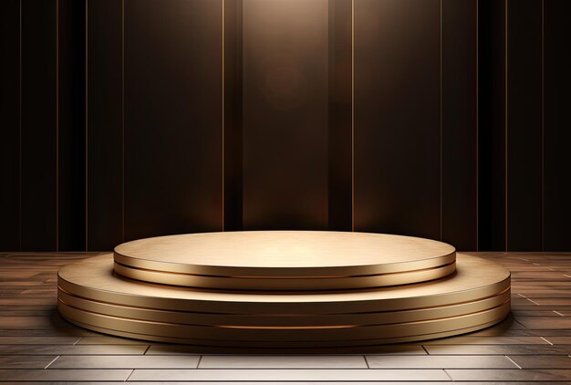 Pódio de luxo com efeito de iluminação Exibição de produto de luxo renderização 3d