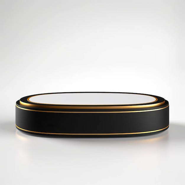 Pódio de luxo de forma oval de ouro preto ai imagem gerada