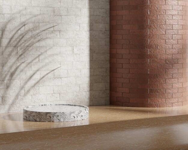 Pódio de mármore minimalista 3D para exibição de produtos