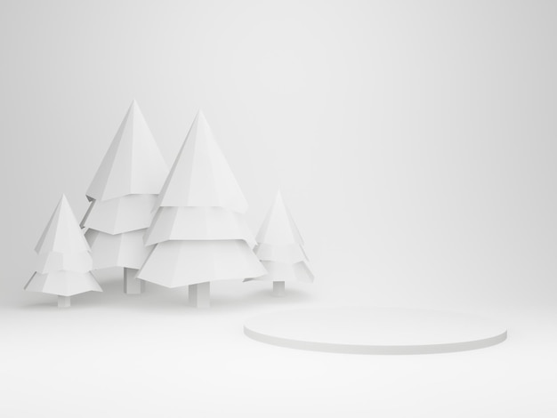 pódio de Natal geométrico branco 3D