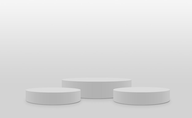 Pódio de pedestal branco realista para exibição de produtos