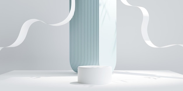 pódio de pedestal de cilindro para apresentação do produto renderização em 3d