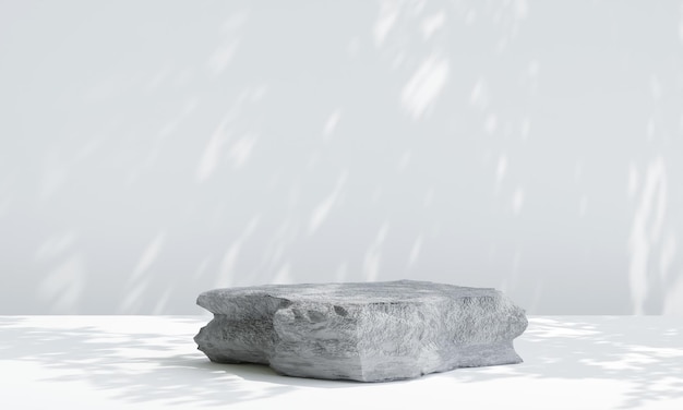 Pódio de pedra para apresentação do produto Relaxamento de pedestal de beleza natural e ilustração 3d de saúde