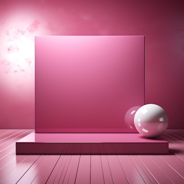 pódio em composição rosa abstrata para o produto