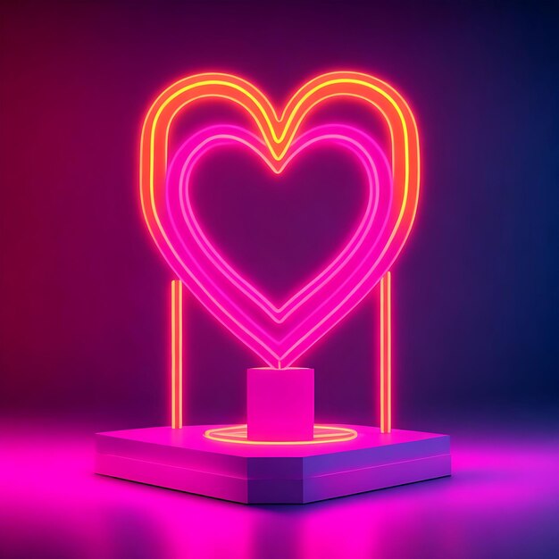 Pódio em forma de coração rosa Modelo de forma de coração por Alim Graphic