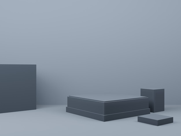 Podio de escenario geométrico gris 3D