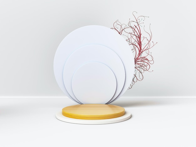 Podio geométrico mínimo abstracto para exhibición de productos para cosméticos de maquetas de presentación de productos