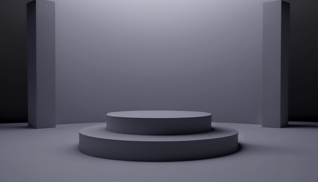 Un podio gris elegante y funcional para su taller