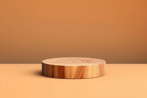 Podio de madera para mostrar el producto Fondo para la identidad y el empaque de la marca del producto cosmético