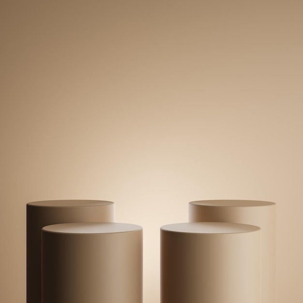 Foto pódio marrom minimalista com fundo marrom para apresentação do produto