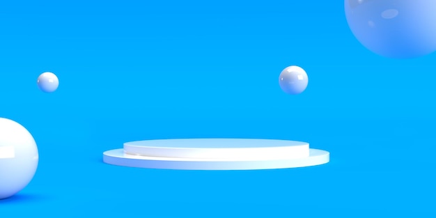 Podio minimalista de fondo de bolas abstractas