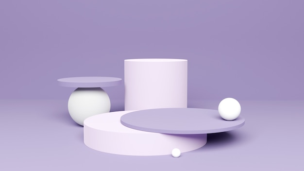 El podio minimalista moderno muestra el fondo de representación 3d de formas geométricas mínimas