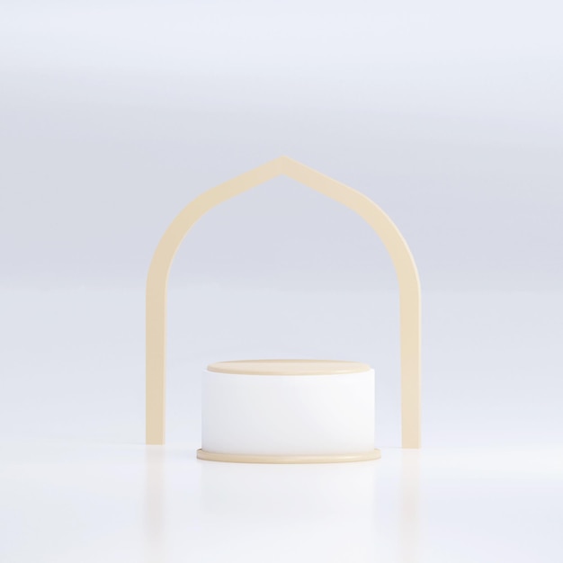 Podio minimalista de ramadán islámico para exhibir productos.