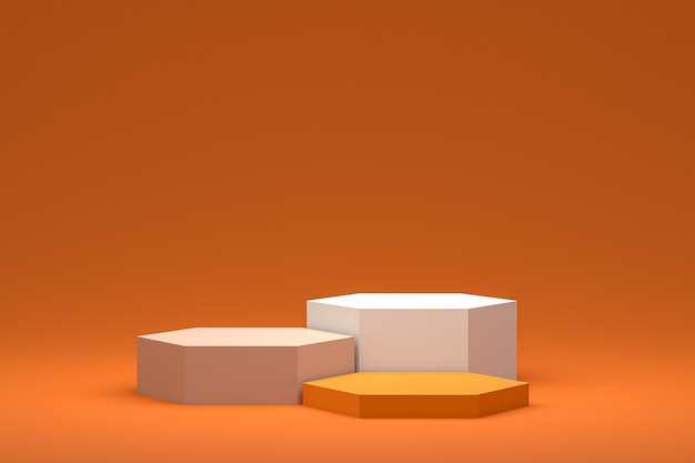 Podio mínimo o exhibición de pedestal sobre fondo ccc para presentación de productos cosméticos