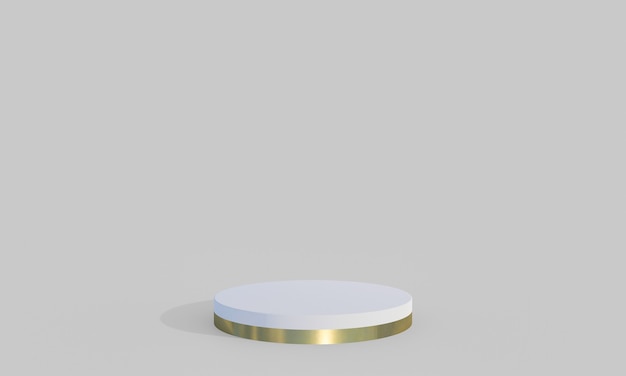 Podio moderno o pantalla de pedestal con concepto de plataforma sobre fondo blanco. soporte de estante en blanco para mostrar el producto. Representación 3D.